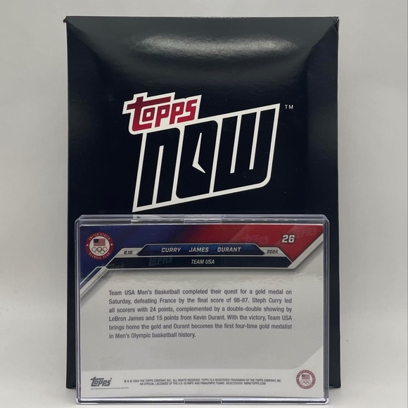 Lot of 5 cards-2024 Topps Now Olympic #26 Curry/James/Durant GOLD MEDAL - Picture 2 of 3